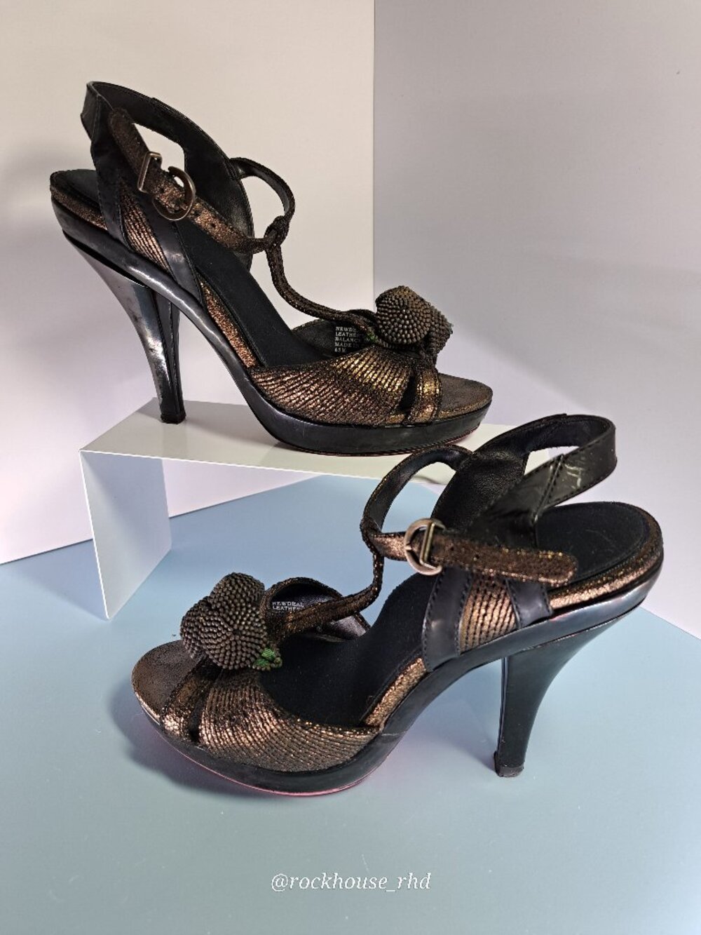 Kenzie NewDeal Heels in Anti-Gold 6.5